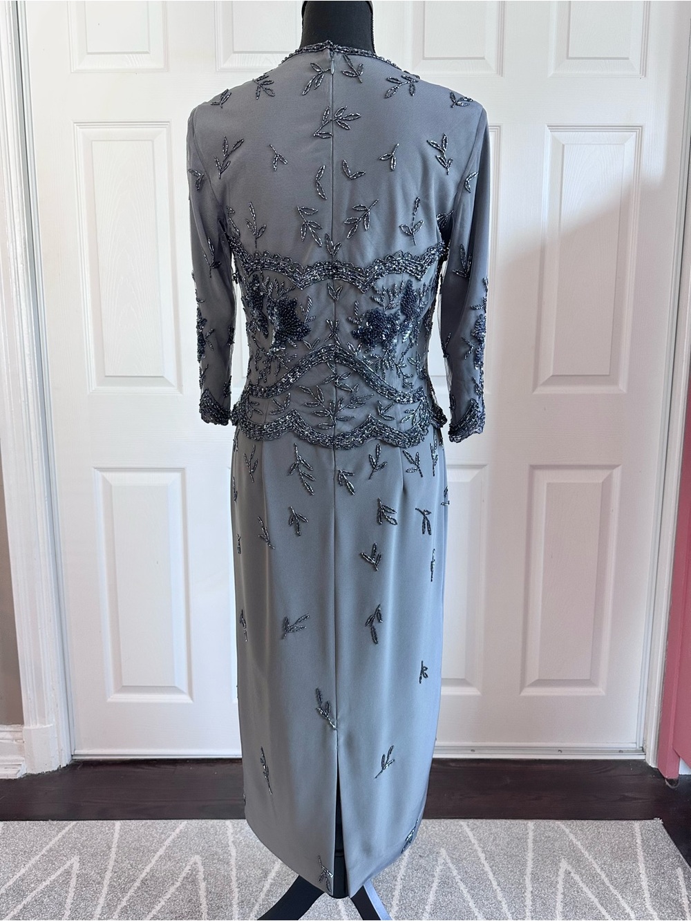 Jovani New York Gray Beaded Mesh Mother of the Bride Groom Gown - Picture 6 of 8